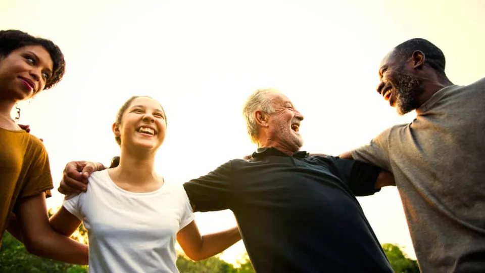 Happy People Smiling at Each Other