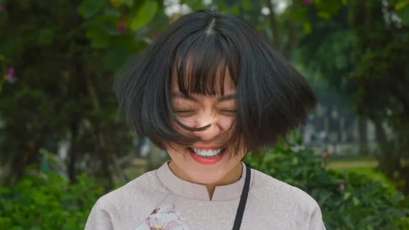 Lady smiling