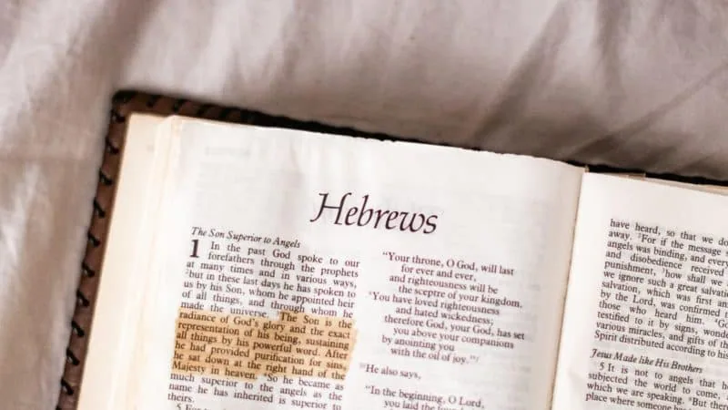 The Bible turned to the Book of Hebrews
