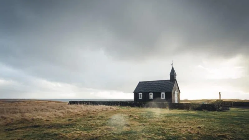 Church building on a farm