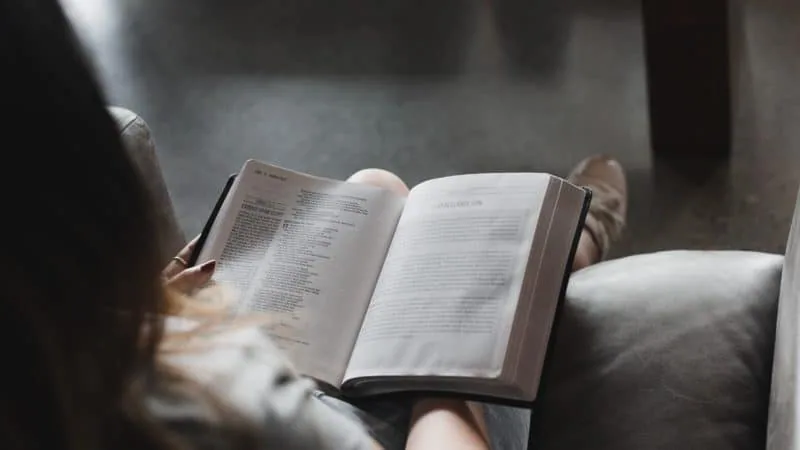 Lady reading Bible