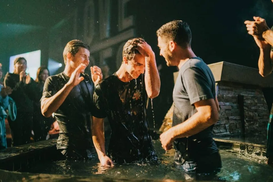 People being baptized