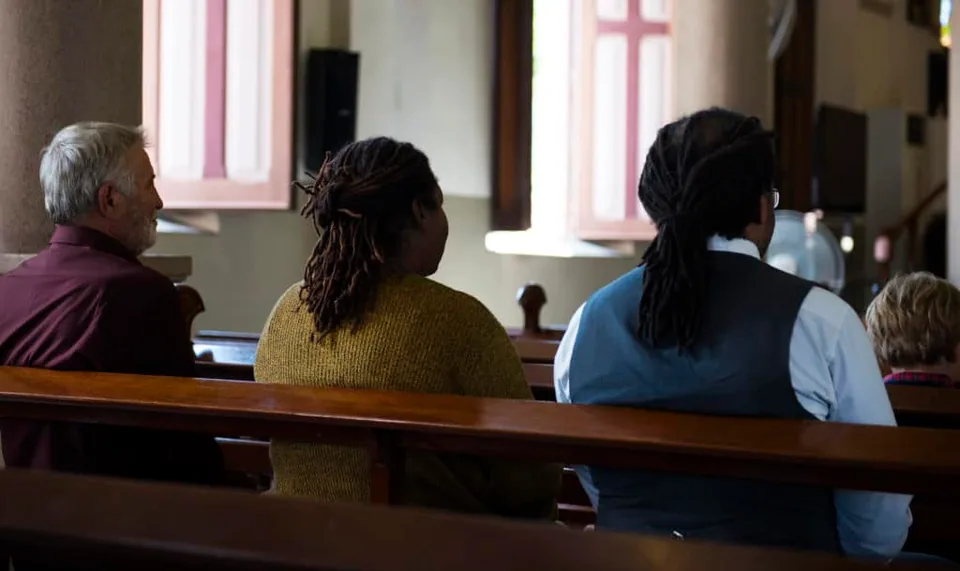 People sitting in church