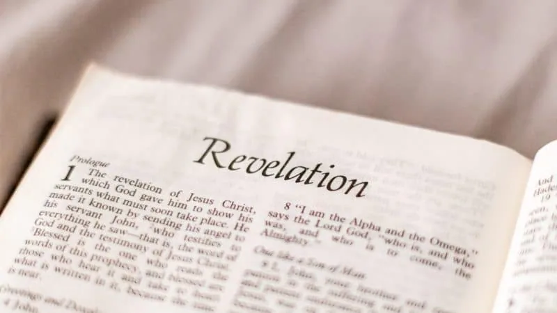 The Bible turned to the book of Revelation