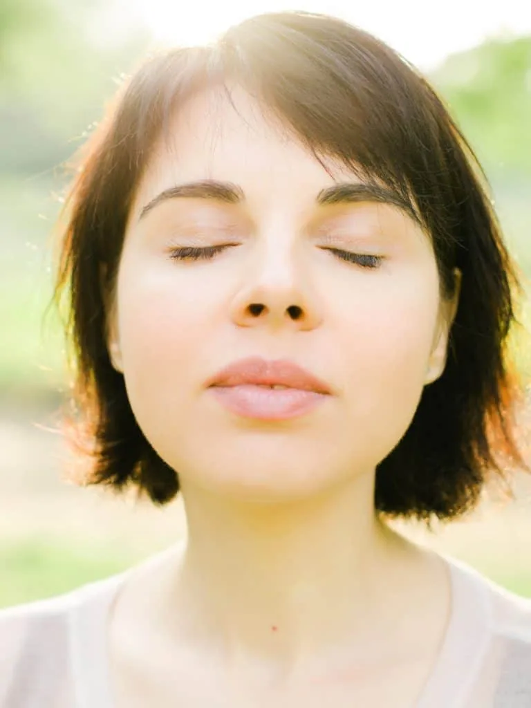 A lady enjoying fresh air