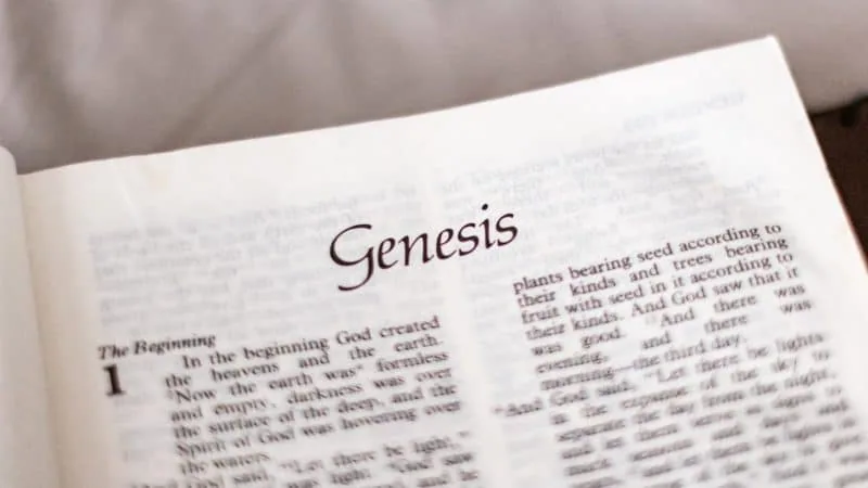 The Bible opened to the book of Genesis